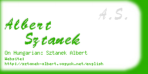 albert sztanek business card